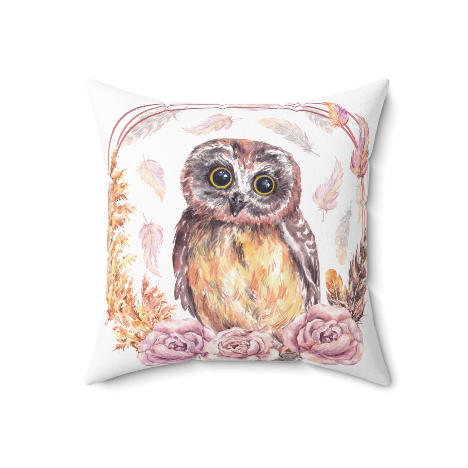 Kate McEnroe New York Boho Owl Throw Pillow, Rustic Woodland CushionThrow Pillows28779457256790243119