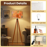 Kate McEnroe New York Boho Psychedelic Retro Floral Tripod Floor LampTripod Floor LampsMJfAudxHyG