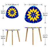 Kate McEnroe New York Bold Graphic Daisy 1960s Mod Cobalt Blue Yellow Floral Nesting TablesNesting Tables466SfLPcHE