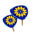 Kate McEnroe New York Bold Graphic Daisy 1960s Mod Cobalt Blue Yellow Floral Nesting TablesNesting Tables466SfLPcHE