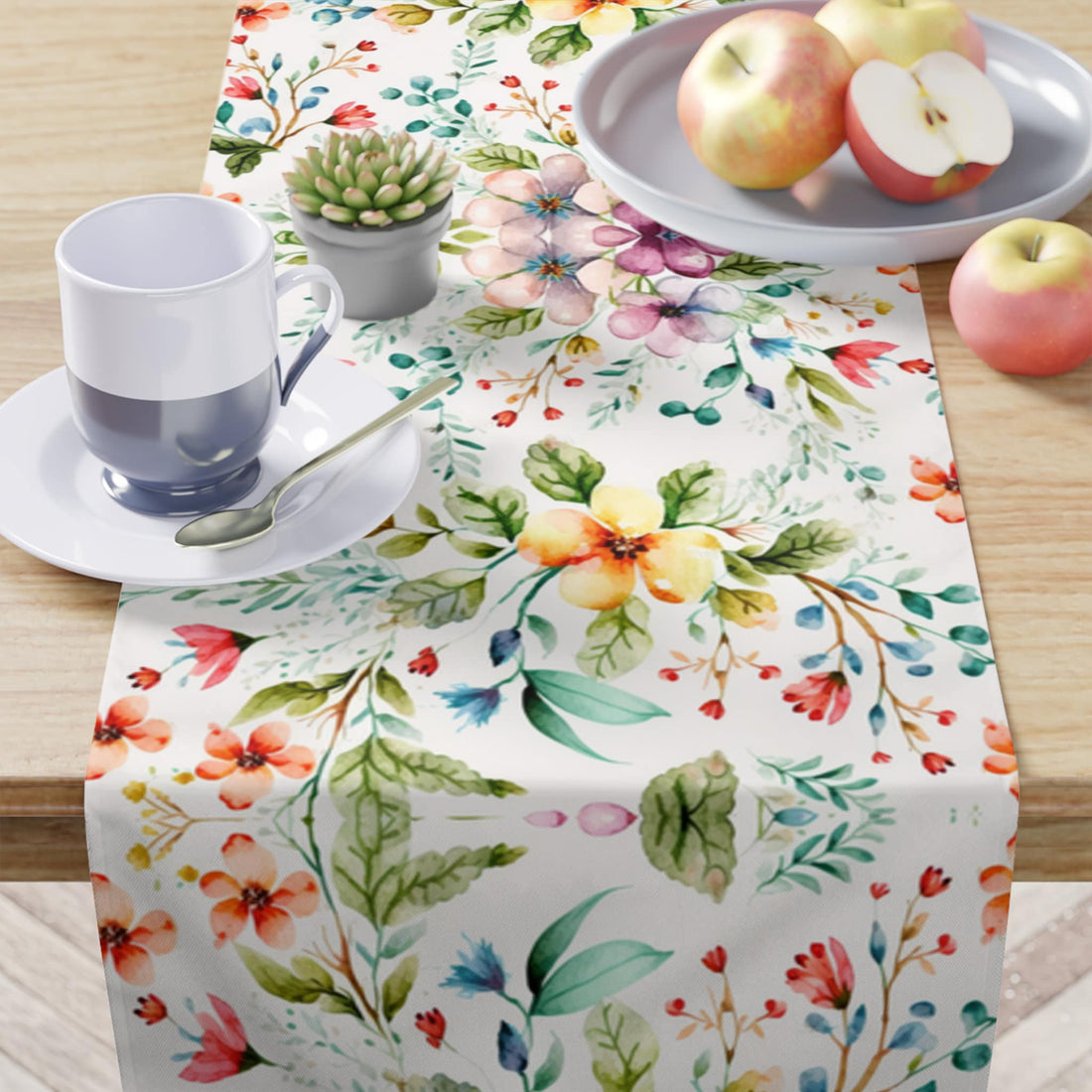 Kate McEnroe New York Botanical Watercolor Floral Table Runner Spring Kitchen Dining Table LinensTable Runners22202069118697347033