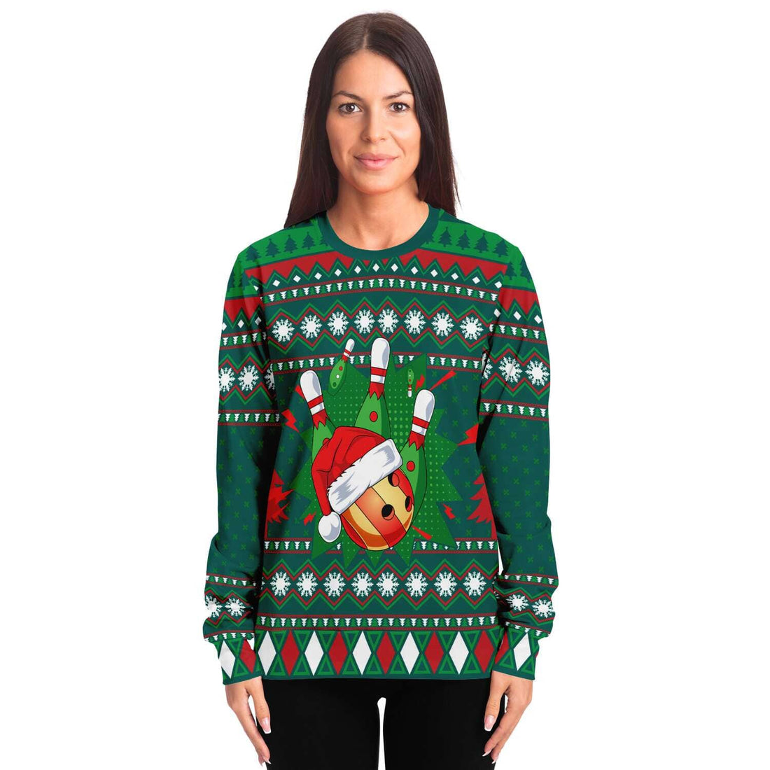 Kate McEnroe New York Bowling Ugly Christmas SweatersSweatshirtSBSWF_D - 0005 - XS