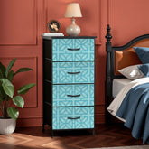 Kate McEnroe New York Breeze Block Dresser, Mid Century Modern 4 Drawer Chest Blue GeometricDresserswJo7mDmSZb
