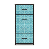 Kate McEnroe New York Breeze Block Dresser, Mid Century Modern 4 Drawer Chest Blue GeometricDresserswJo7mDmSZb