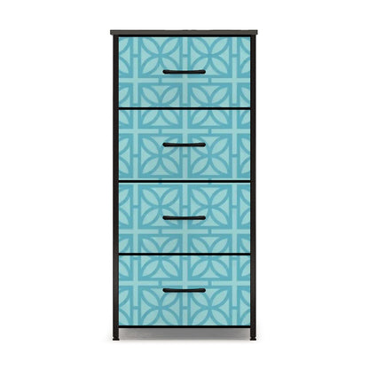 Kate McEnroe New York Breeze Block Dresser, Mid Century Modern 4 Drawer Chest Blue GeometricDresserswJo7mDmSZb