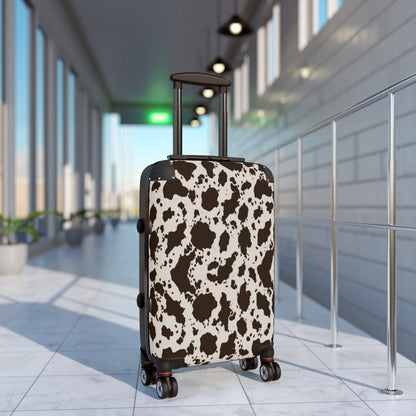 Kate McEnroe New York Brown and White Cow Luggage Set Suitcases Small / Black 69223555500314018740