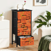 Kate McEnroe New York Burnt Orange Geometric Starburst Retro Mid Century Modern 4 Drawer DresserDressersrs4ZS7KH3d