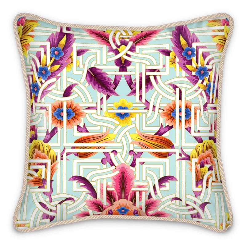 Kate McEnroe New York Cadenza Florale Maze Duck Feather Silk PillowSilk Pillows2340091