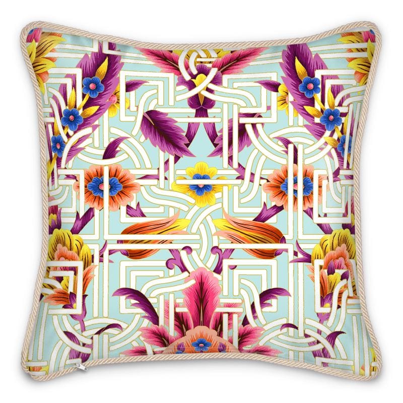 Cadenza Florale Maze Duck Feather Silk Pillow