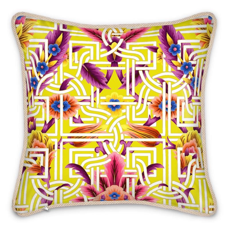 Cadenza Florale Maze Duck Feather Silk Pillow