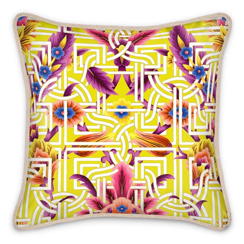 Kate McEnroe New York Cadenza Florale Maze Duck Feather Silk PillowSilk Pillows2340112