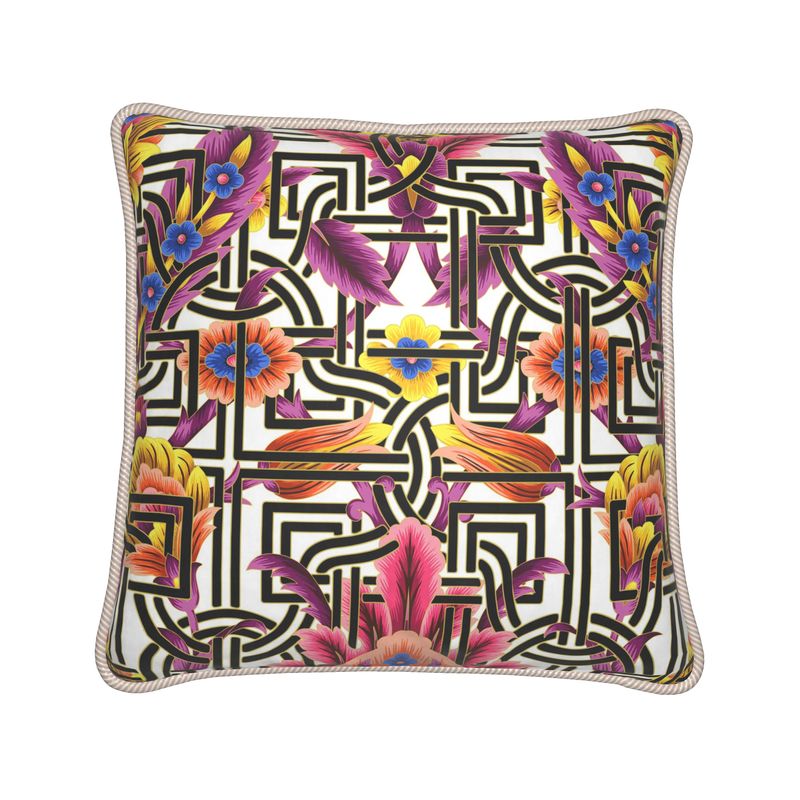 Kate McEnroe New York Cadenza Florale Maze Duck Feather Silk PillowSilk Pillows2340135