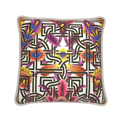 Kate McEnroe New York Cadenza Florale Maze Duck Feather Silk PillowSilk Pillows2340135