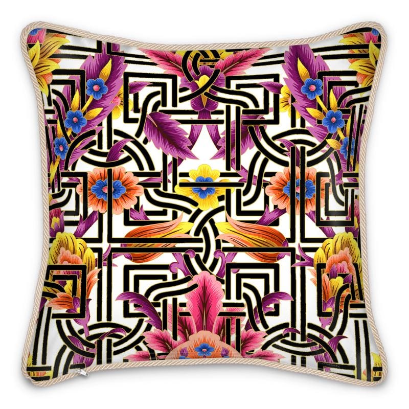 Cadenza Florale Maze Duck Feather Silk Pillow