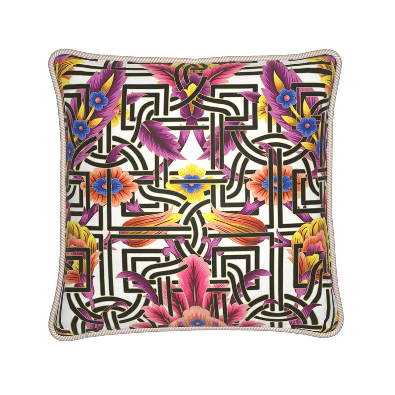 Kate McEnroe New York Cadenza Florale Maze Duck Feather Silk PillowSilk Pillows2340135