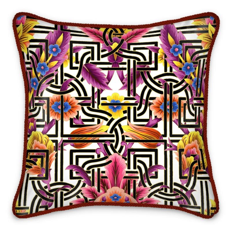 Cadenza Florale Maze Duck Feather Silk Pillow