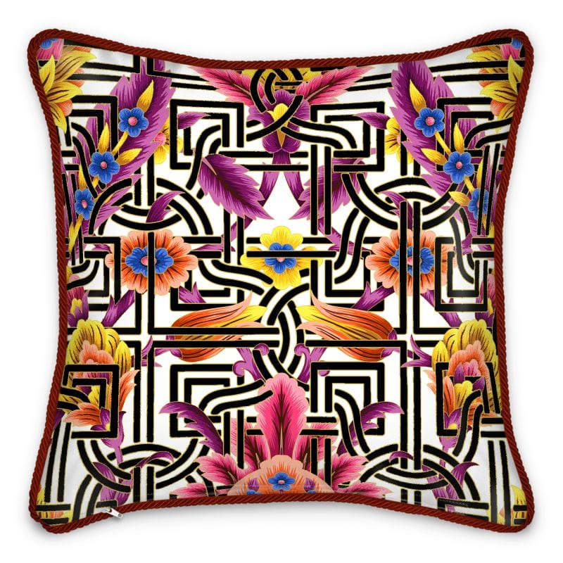 Cadenza Florale Maze Duck Feather Silk Pillow