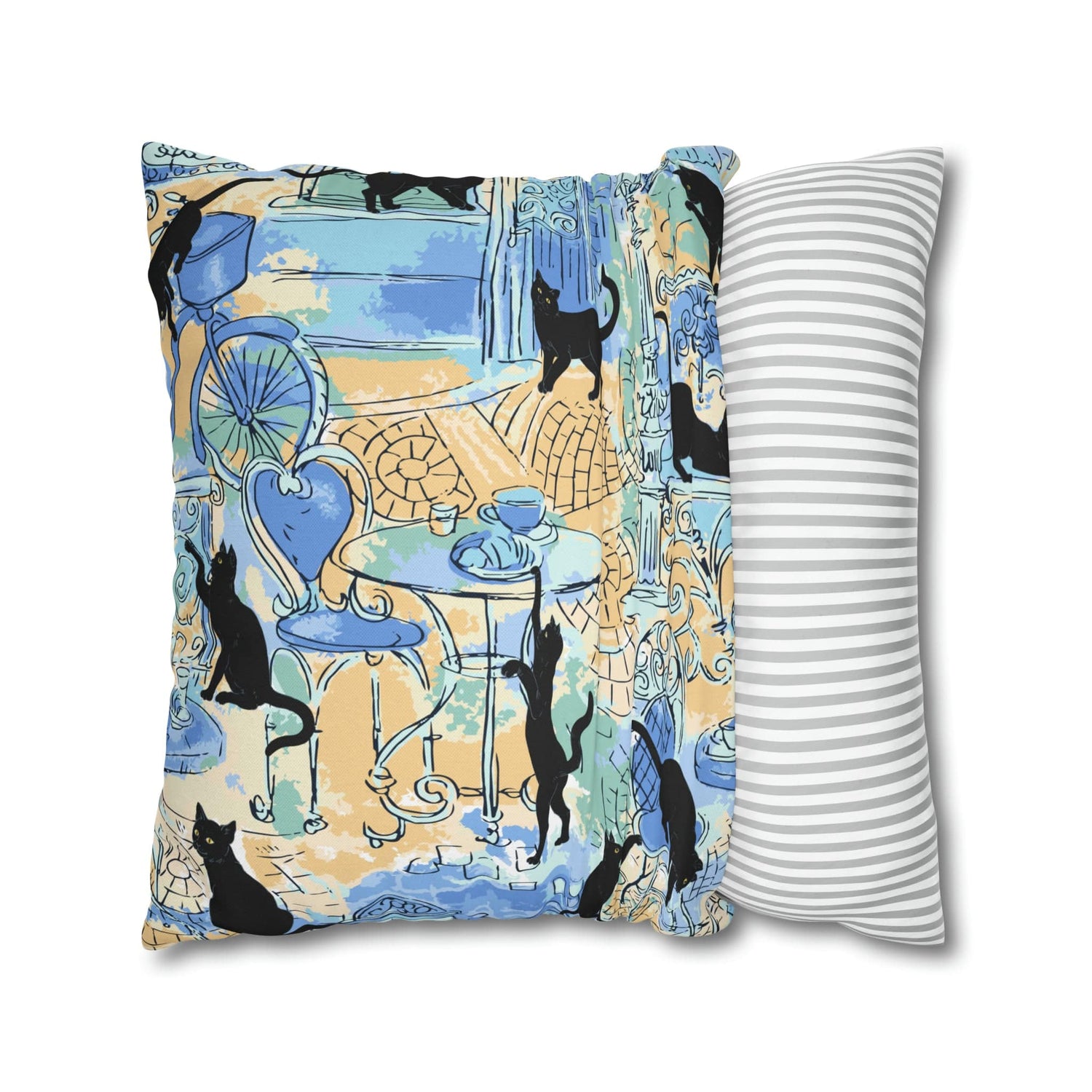 Kate McEnroe New York Cafe Des Chats Noirs De Paris Pillow CoverThrow Pillow Covers3453859829