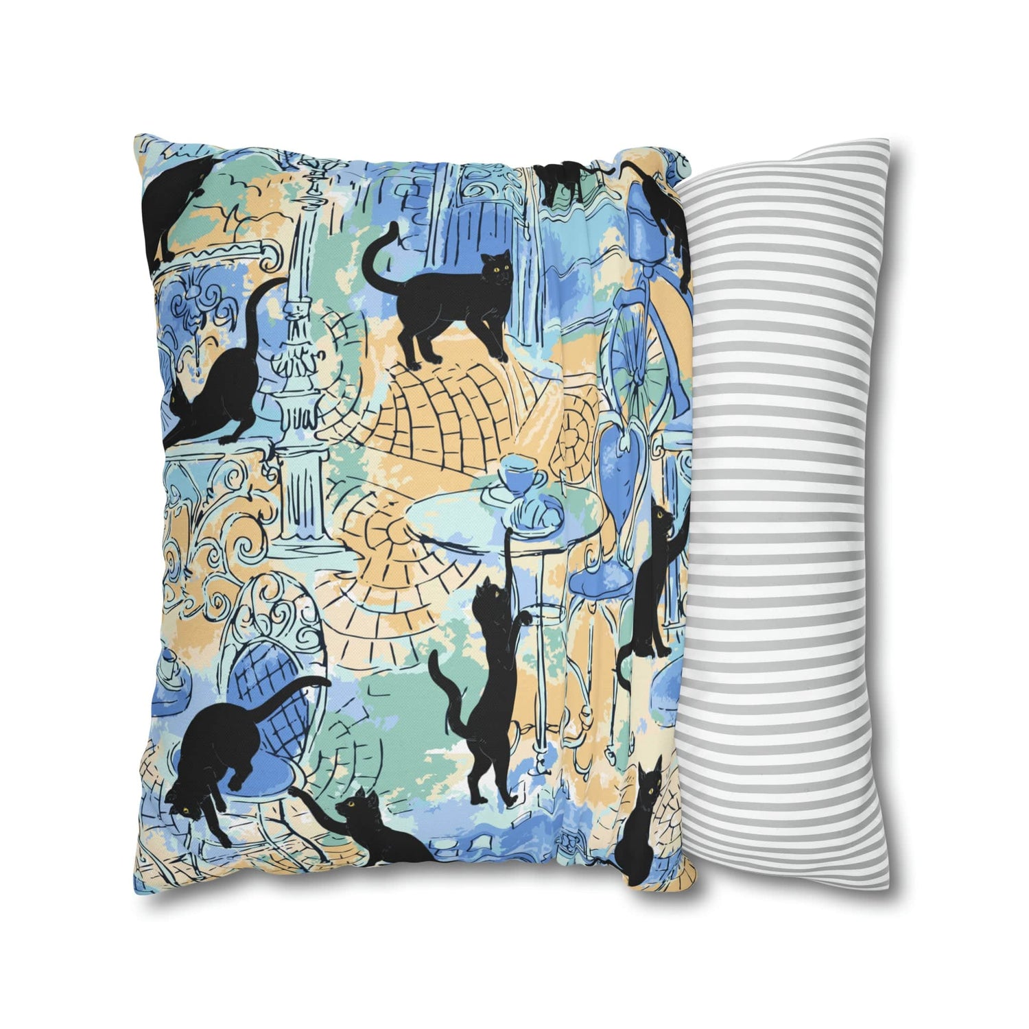 Kate McEnroe New York Cafe Des Chats Noirs De Paris Pillow CoverThrow Pillow Covers3453859829