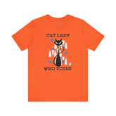 Kate McEnroe New York Cat Lady Who Votes T - Shirt, Retro Mid Century Modern Style, Atomic Cat Design, Women&