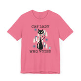 Kate McEnroe New York Cat Lady Who Votes T - Shirt, Retro Mid Century Modern Style, Atomic Cat Design, Women&