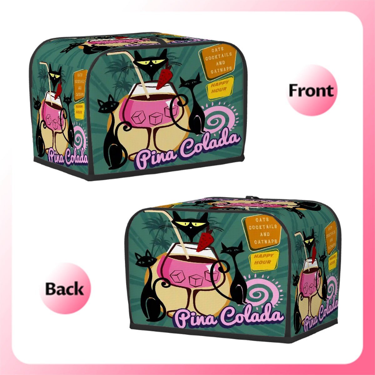 Kate McEnroe New York Cats Cocktails Catnaps Toaster Cover, Atomic Cat Tiki KitchenToaster CoversnfRRAKLgcgL