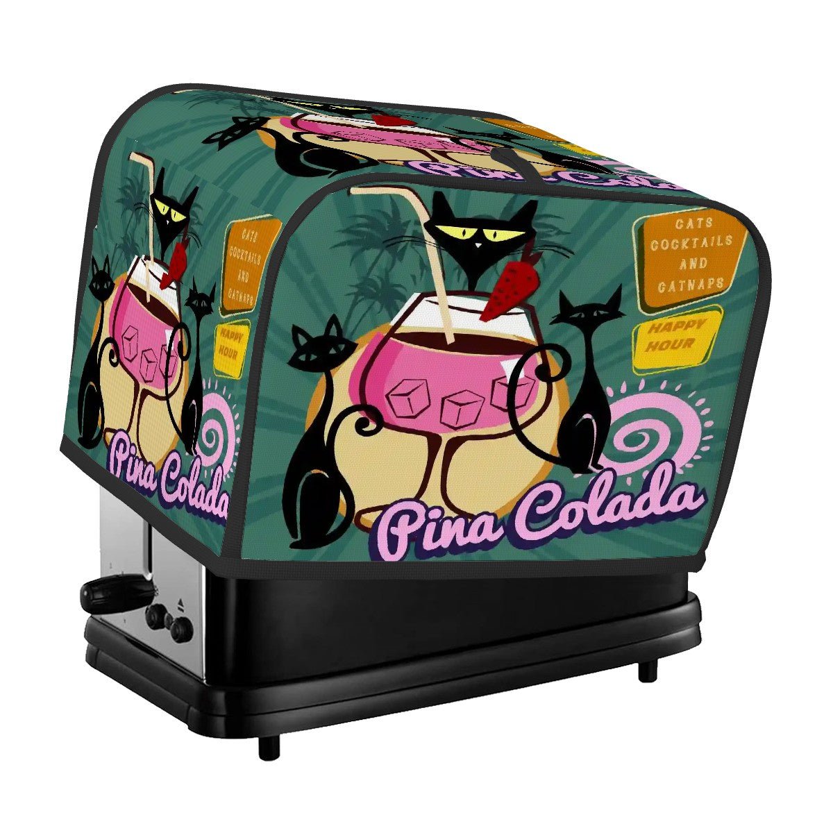 Kate McEnroe New York Cats Cocktails Catnaps Toaster Cover, Atomic Cat Tiki KitchenToaster CoversnfRRAKLgcgL