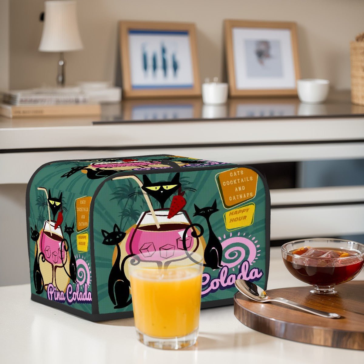 Kate McEnroe New York Cats Cocktails Catnaps Toaster Cover, Atomic Cat Tiki KitchenToaster CoversnfRRAKLgcgL