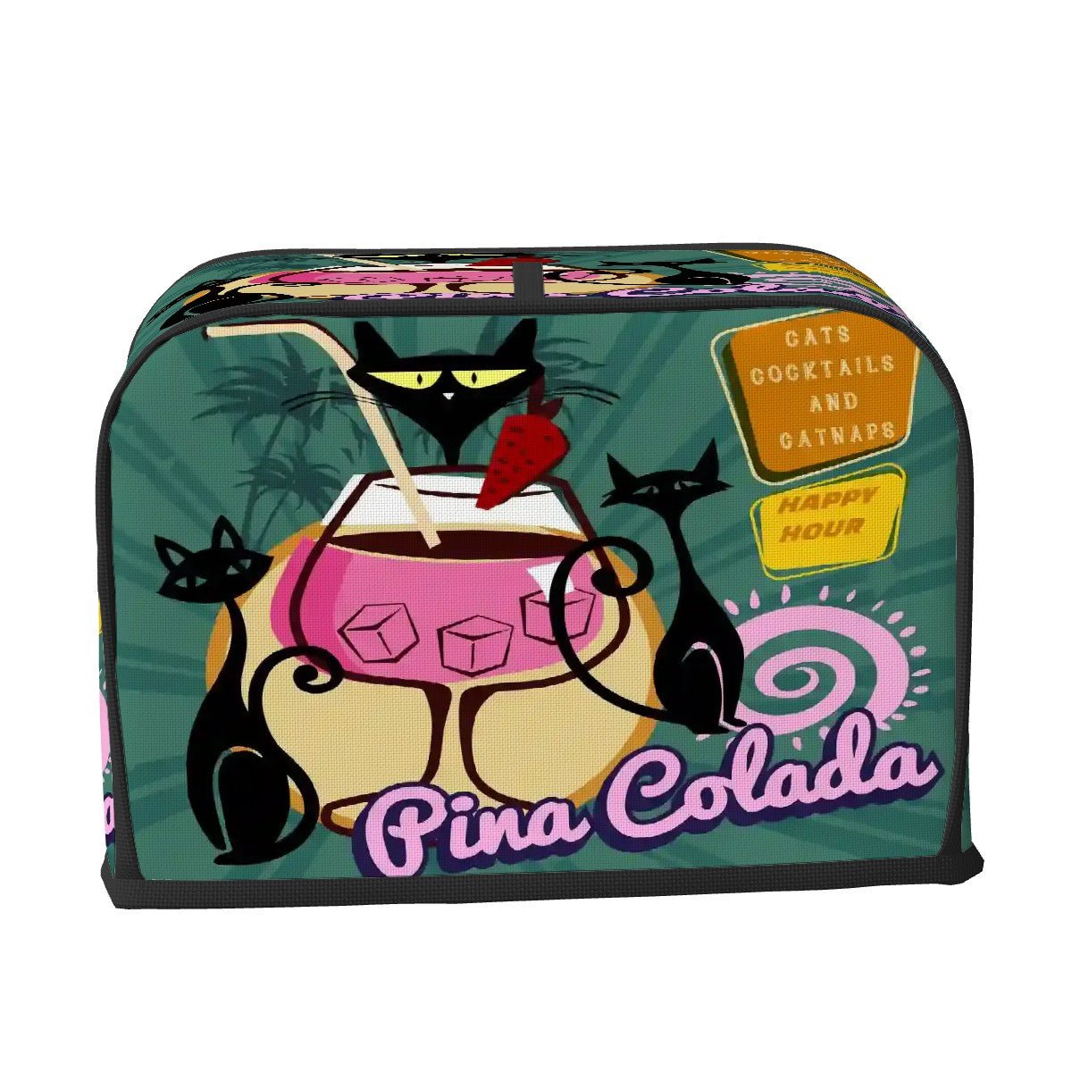 Kate McEnroe New York Cats Cocktails Catnaps Toaster Cover, Atomic Cat Tiki KitchenToaster CoversnfRRAKLgcgL
