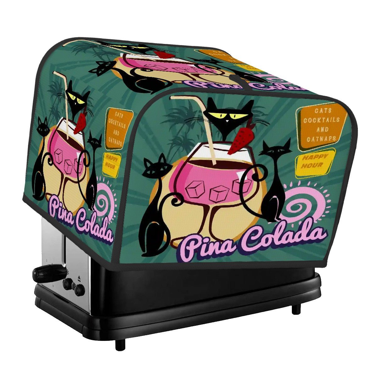 Kate McEnroe New York Cats Cocktails Catnaps Toaster Cover, Atomic Cat Tiki KitchenToaster CoversnfRRAKLgcgL