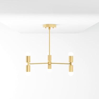 Kate McEnroe New York Chicago - 6 Light Mid Century Modern Inspired ChandelierChandelier204 - RB