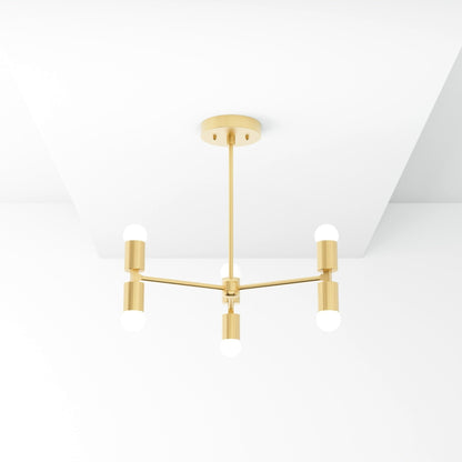 Kate McEnroe New York Chicago - 6 Light Mid Century Modern Inspired ChandelierChandelier204 - RB