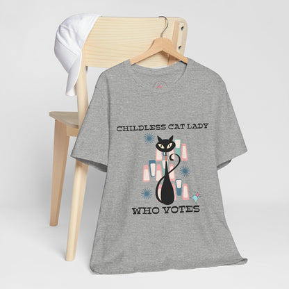 Kate McEnroe New York Childless Cat Lady Who Votes T - Shirt, Retro Atomic Kitschy Cat TeeT - Shirt11554461758788406870