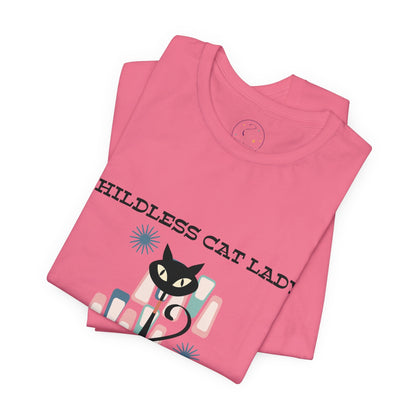 Kate McEnroe New York Childless Cat Lady Who Votes T - Shirt, Retro Atomic Kitschy Cat TeeT - Shirt22486484330229175952