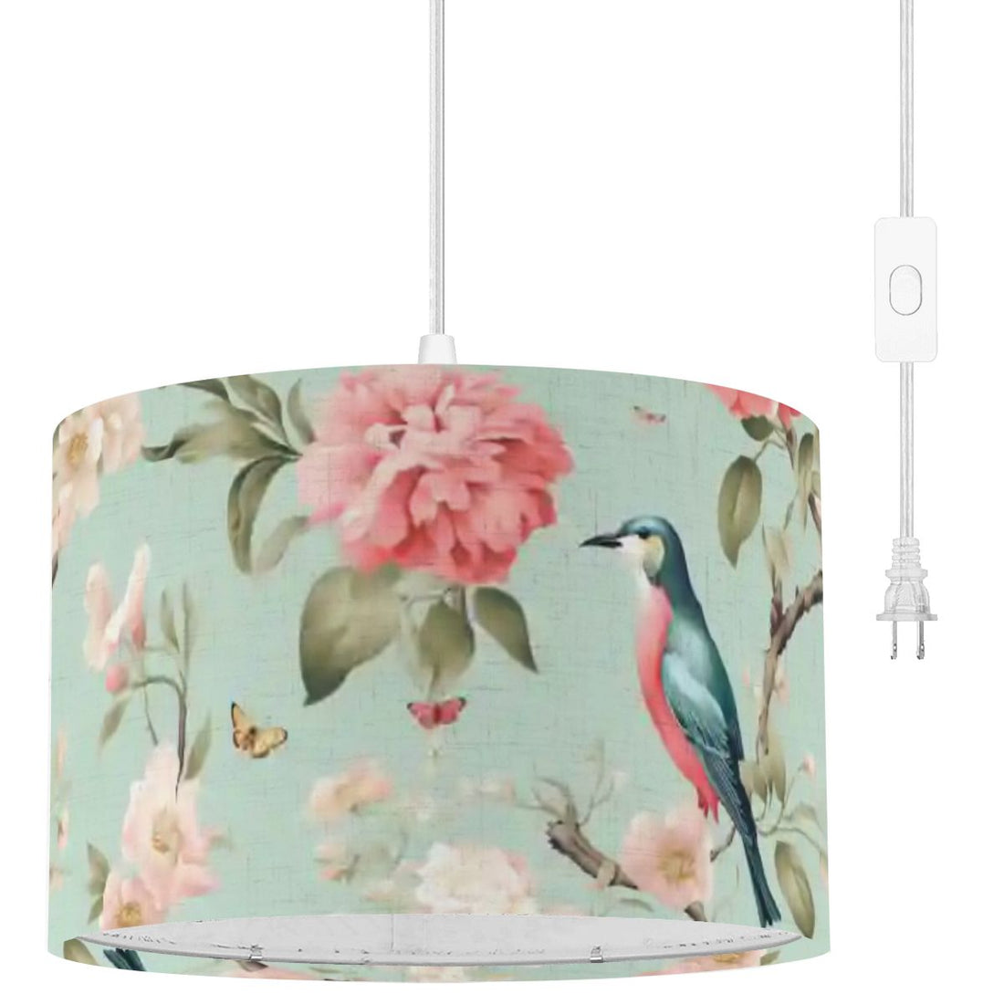 Kate McEnroe New York Chinoiserie Bird and Peony Ceiling Pendant Lamp, Hanging LightPendant LightsXz3zJkCajV