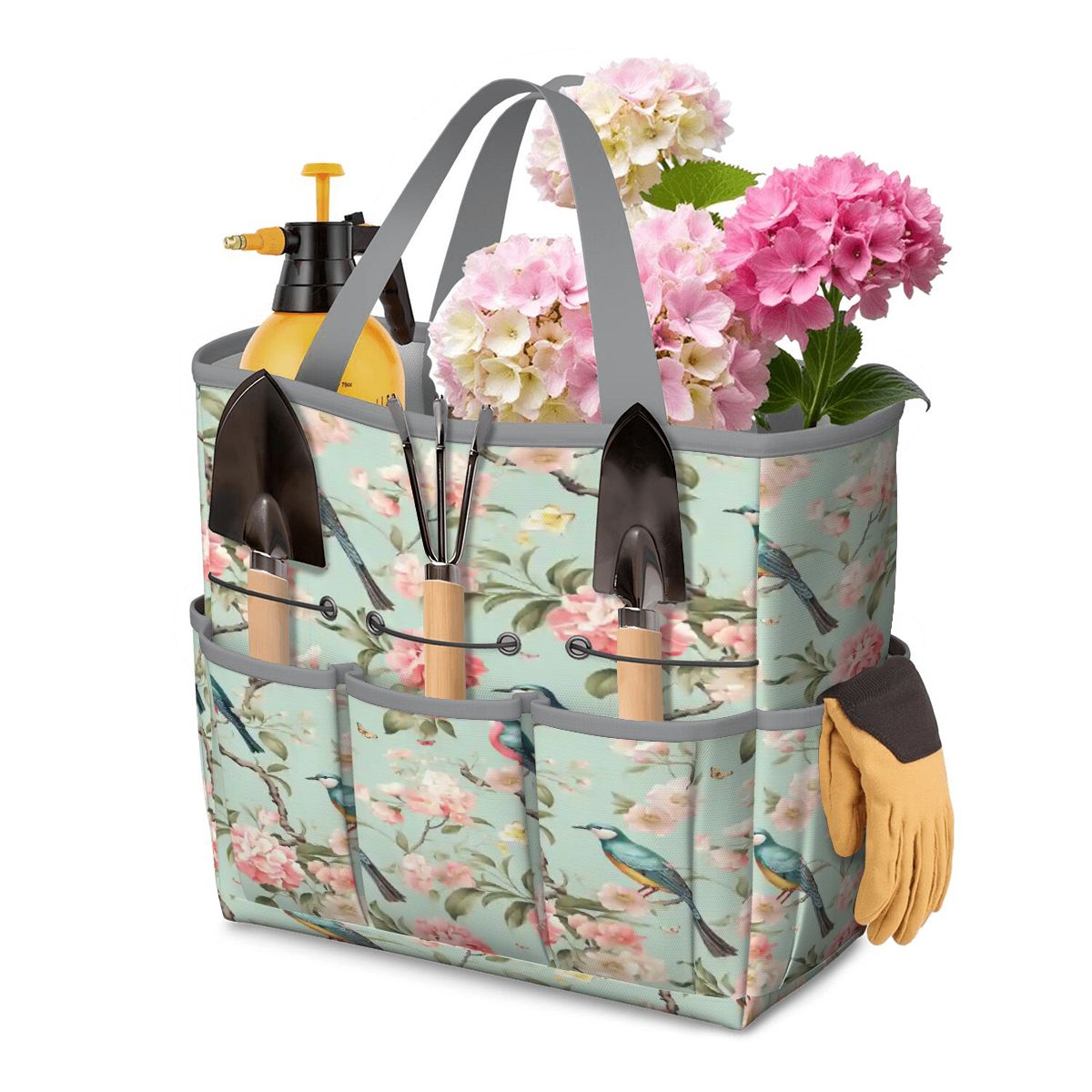 Kate McEnroe New York Chinoiserie Bird and Peony Garden Tool BagGarden Tool BagTSFhX09W0D