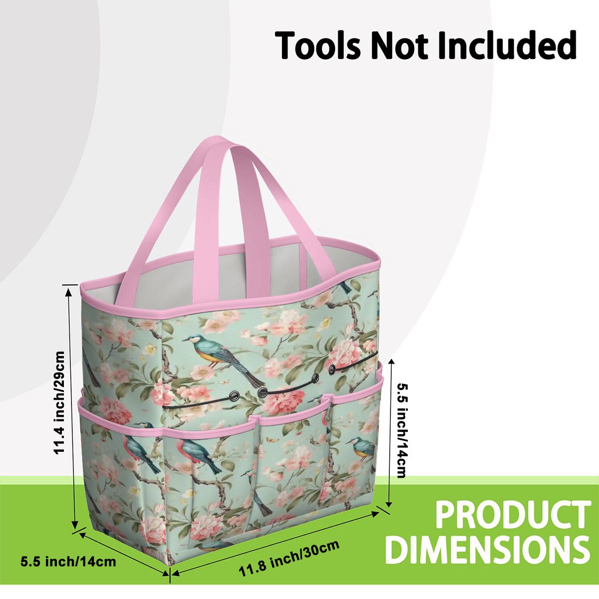 Kate McEnroe New York Chinoiserie Bird and Peony Garden Tool BagGarden Tool Bagw3jDvANHsK