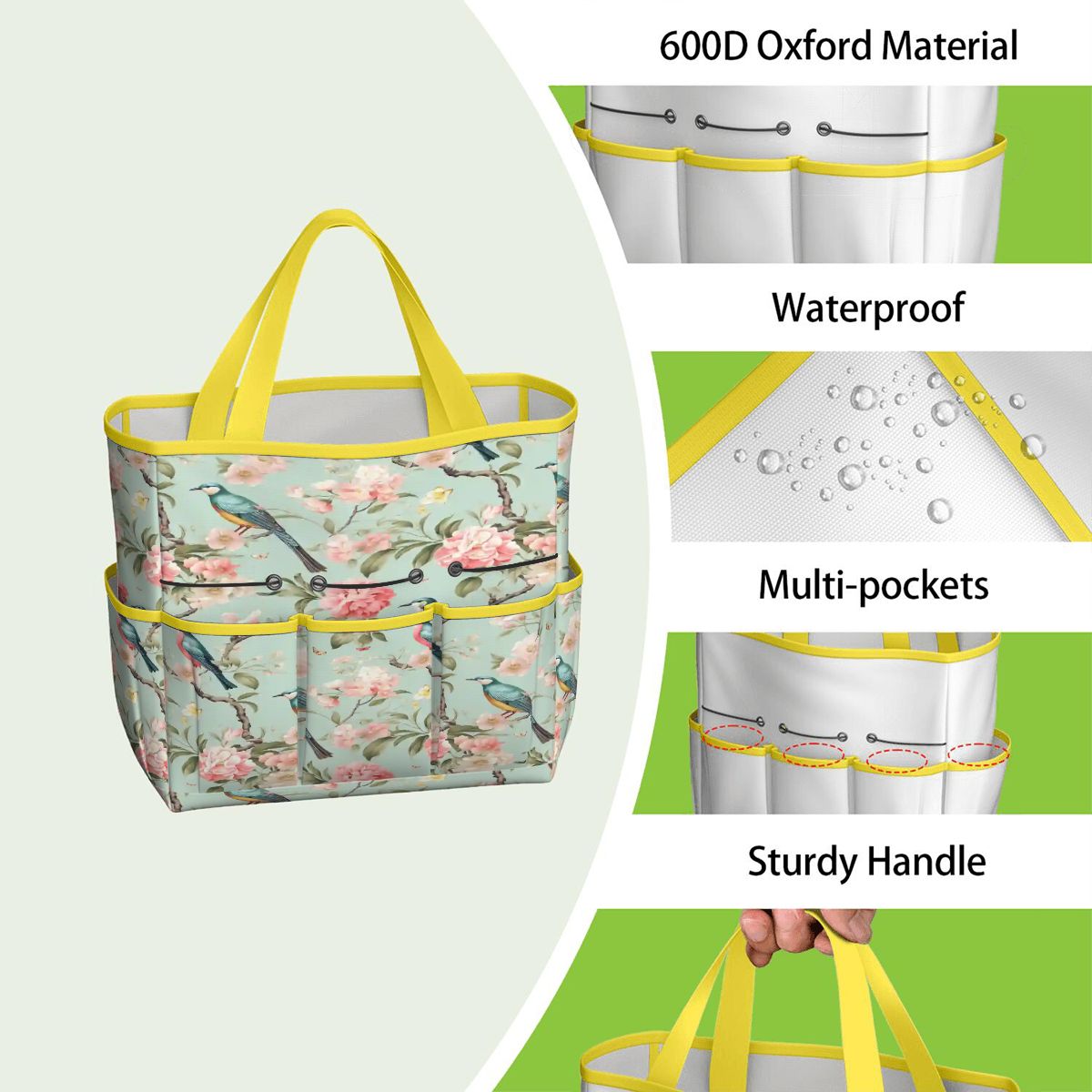 Kate McEnroe New York Chinoiserie Bird and Peony Garden Tool BagGarden Tool Bagw3jDvANHsK