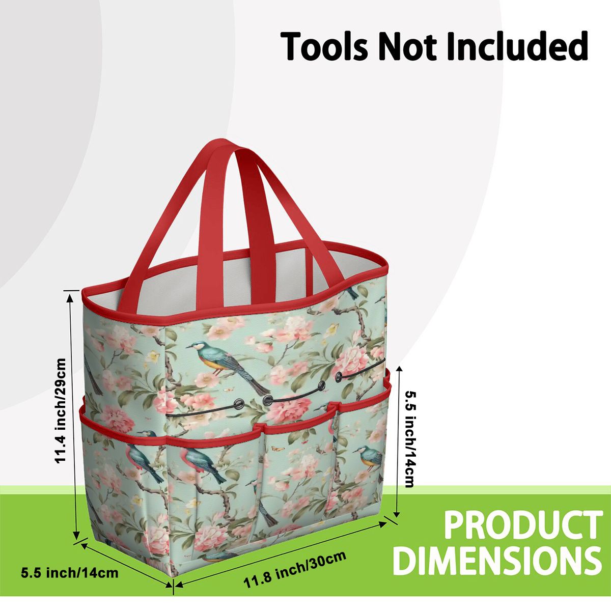 Kate McEnroe New York Chinoiserie Bird and Peony Garden Tool BagGarden Tool Bagw3jDvANHsK