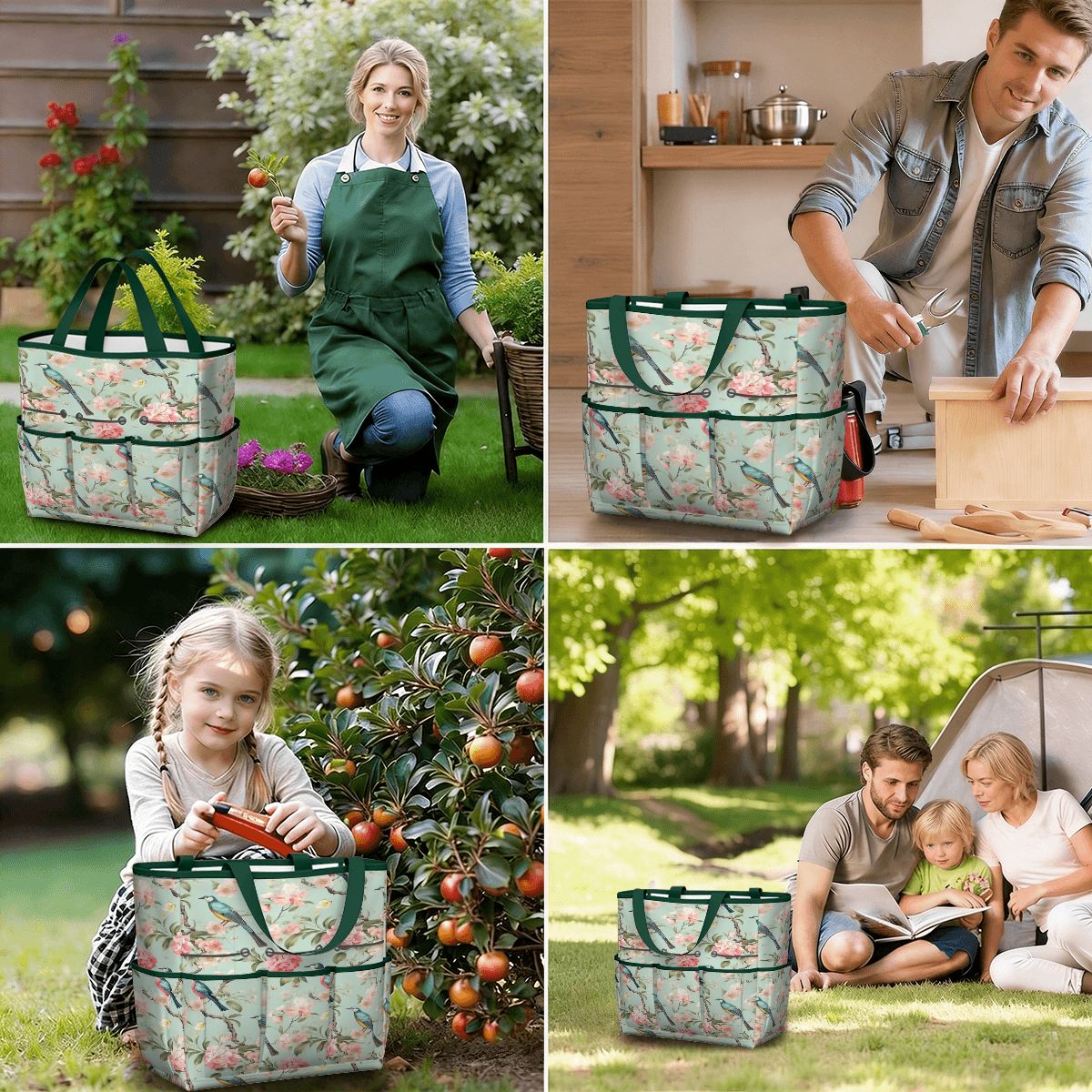 Kate McEnroe New York Chinoiserie Bird and Peony Garden Tool BagGarden Tool Bagw3jDvANHsK