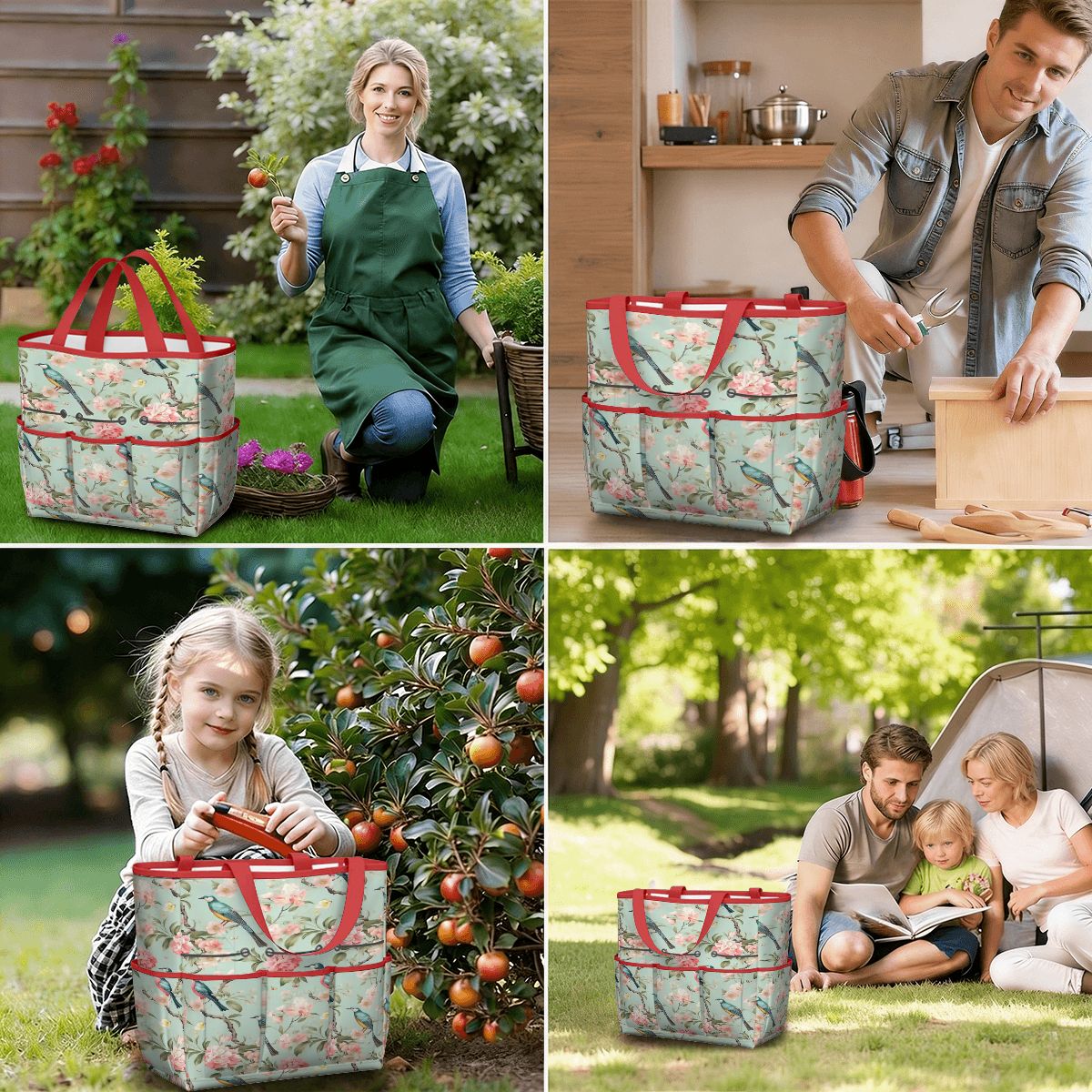Kate McEnroe New York Chinoiserie Bird and Peony Garden Tool BagGarden Tool Bagw3jDvANHsK