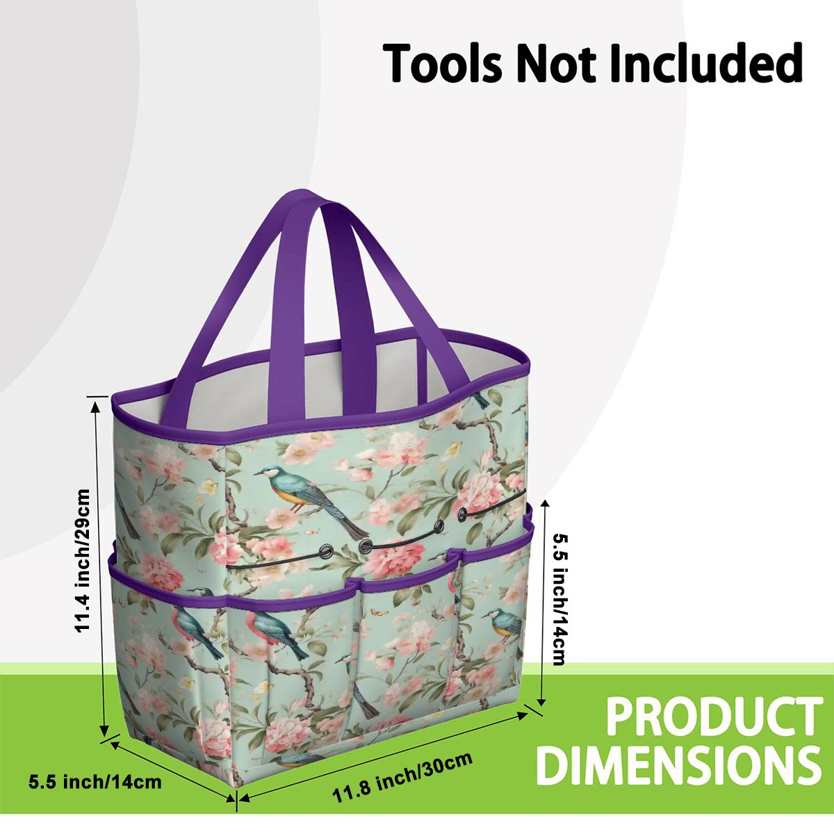 Kate McEnroe New York Chinoiserie Bird and Peony Garden Tool BagGarden Tool Bagw3jDvANHsK