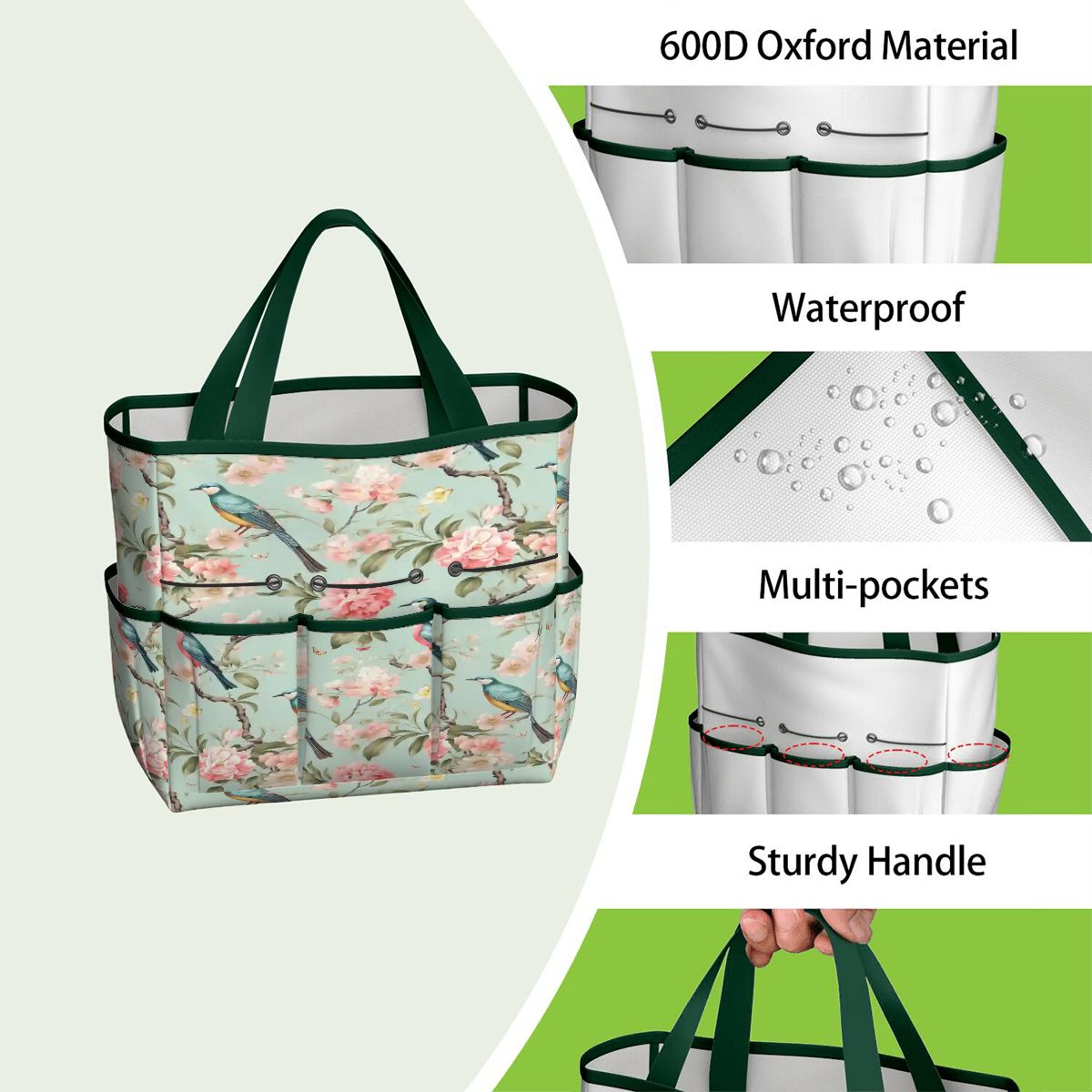 Kate McEnroe New York Chinoiserie Bird and Peony Garden Tool BagGarden Tool Bagw3jDvANHsK