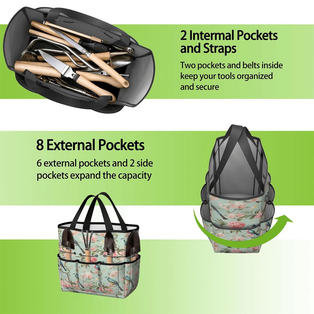Kate McEnroe New York Chinoiserie Bird and Peony Garden Tool BagGarden Tool BagWJ3aKeMlUL