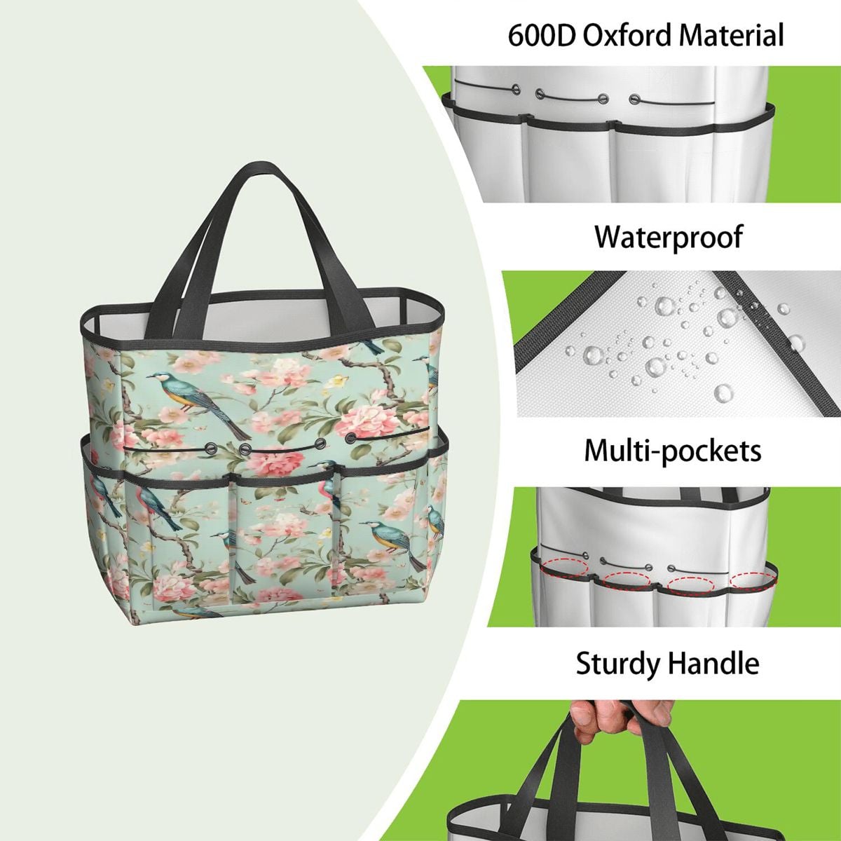 Kate McEnroe New York Chinoiserie Bird and Peony Garden Tool BagGarden Tool BagWJ3aKeMlUL