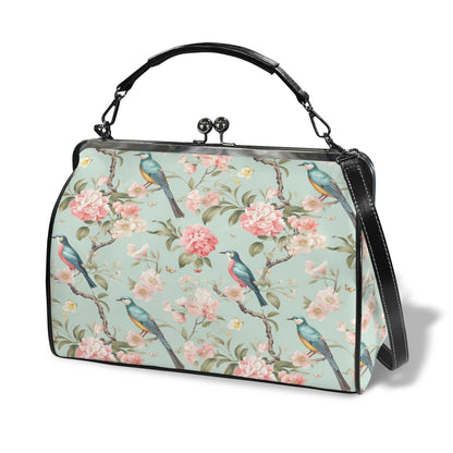Kate McEnroe New York Chinoiserie Bird and Peony Kiss Lock HandbagCrossbody BagsD3269487