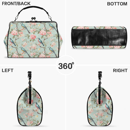 Kate McEnroe New York Chinoiserie Bird and Peony Kiss Lock HandbagCrossbody BagsD3269487