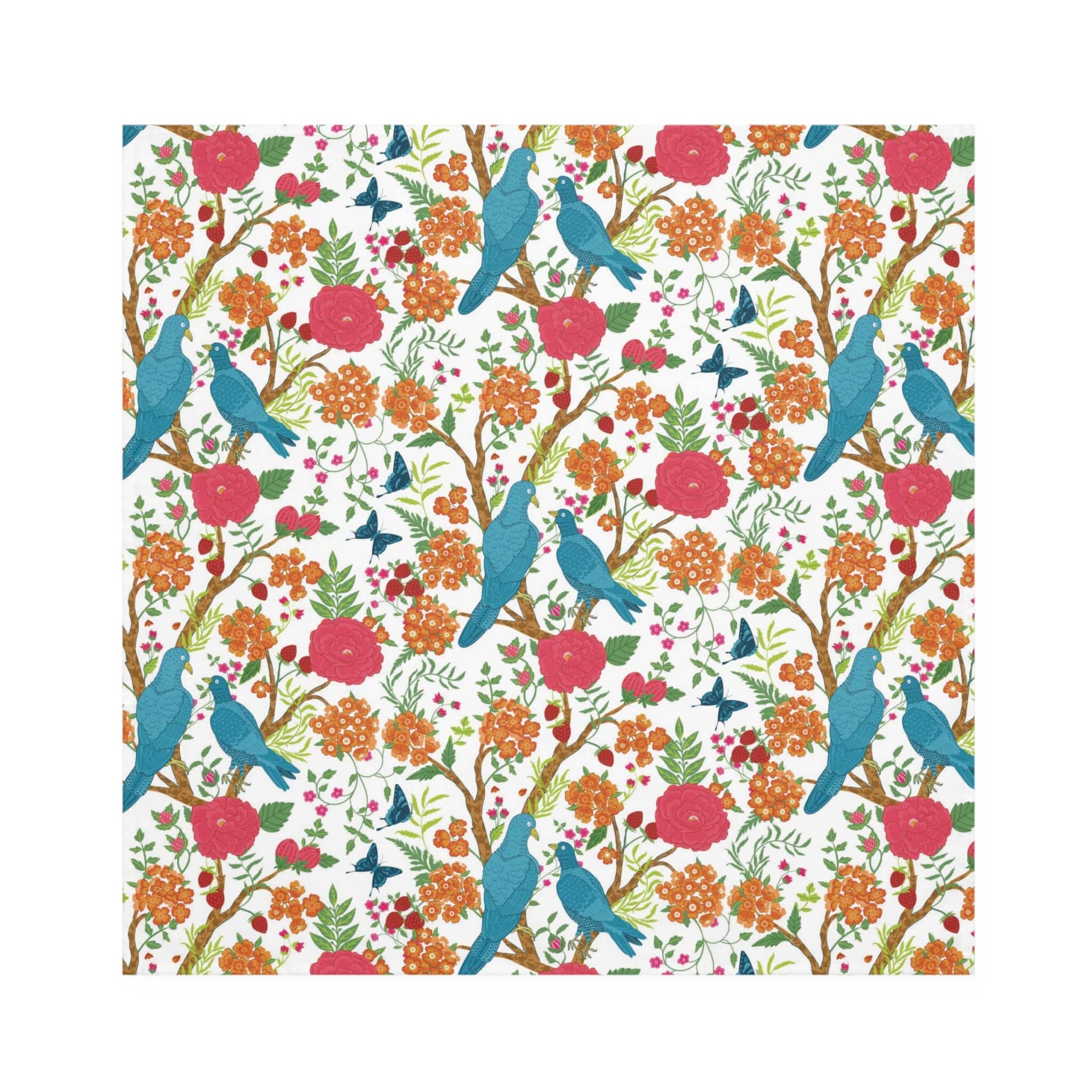 Kate McEnroe New York Chinoiserie Bird Floral Cloth Napkins, Set of 4, Vibrant Table Linens, Retro Garden Dining DecorNapkins22368271897825087136