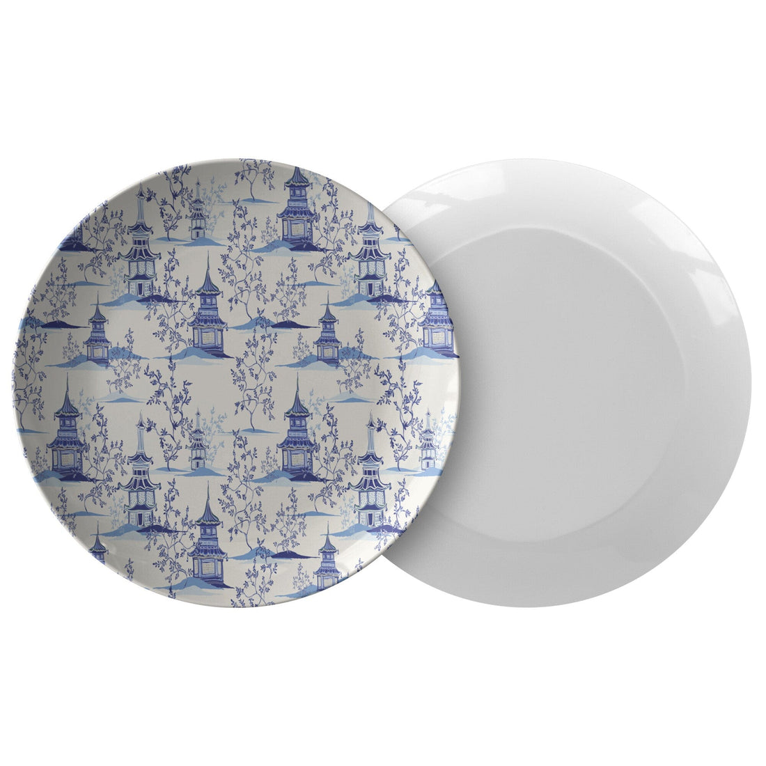 Kate McEnroe New York Chinoiserie Blue and White Pagoda Dinner PlatesPlates9820SINGLE