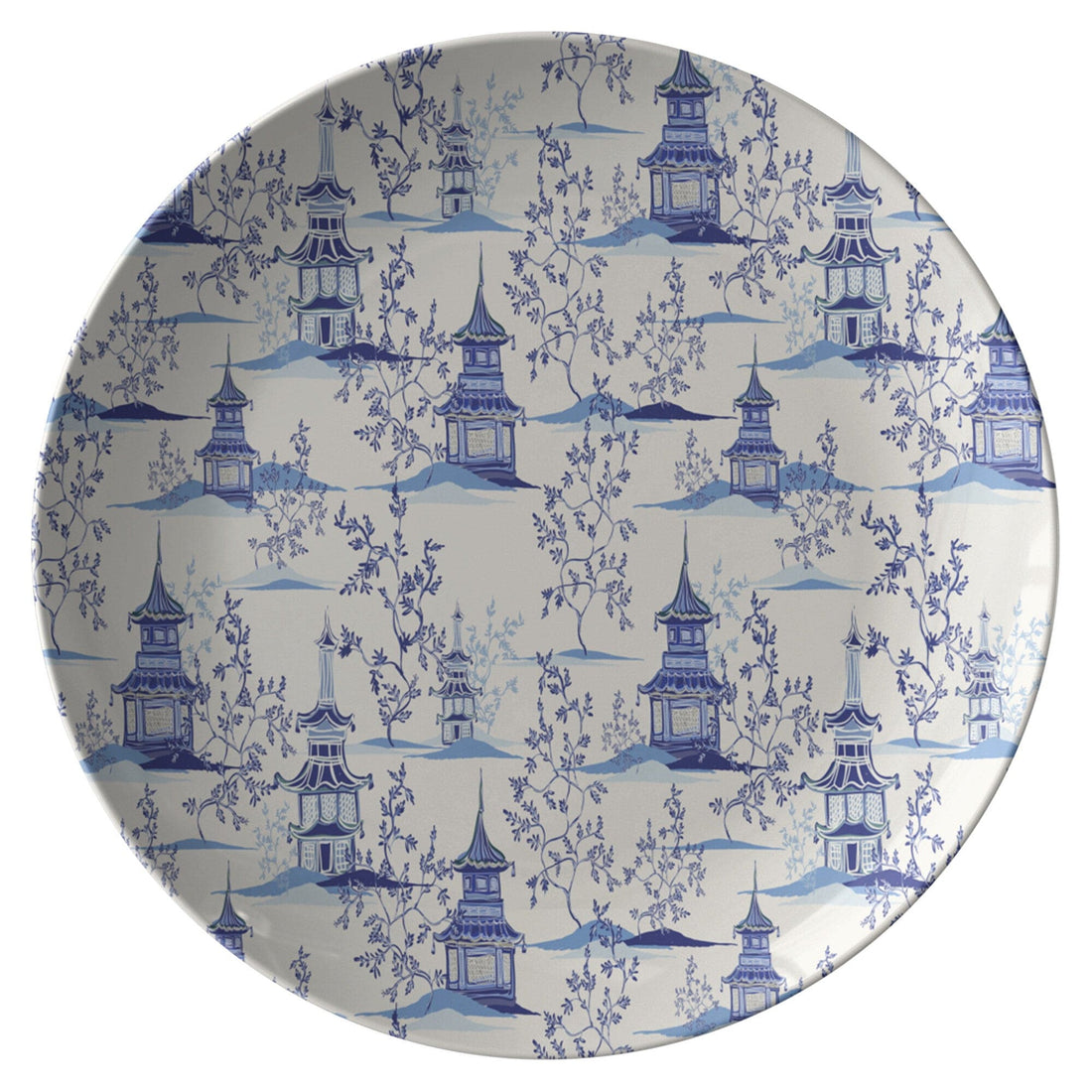 Kate McEnroe New York Chinoiserie Blue and White Pagoda Dinner PlatesPlates9820SINGLE